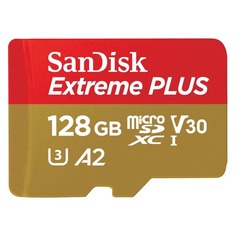 Карта памяти microSDXC UHS-I SANDISK Extreme PLUS 128 ГБ, 170 МБ/с, Class 10, SDSQXBZ-128G-GN6MA, SD