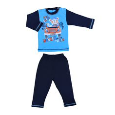 Комплект джемпер/брюки Счастливая малинка, цвет: бирюзовый/синий