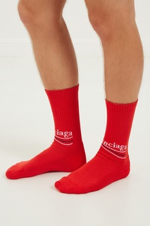 Красные носки с логотипом Balenciaga Man