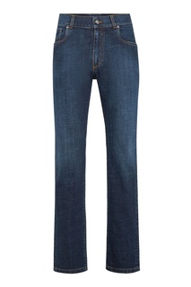 Синие джинсы с вышитой аппликацией Billionaire
