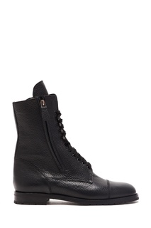 Кожаные черные ботинки Campcha Manolo Blahnik