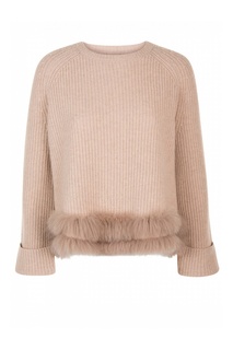 Джемпер с меховой отделкой MAX & MOI