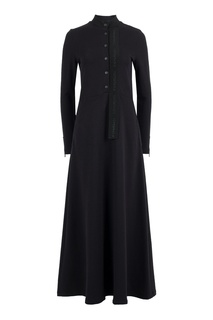 Черное трикотажное макси-платье Forte Fragile