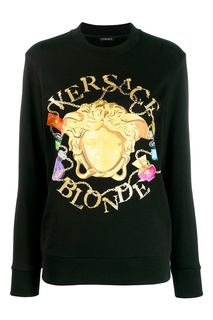 Черный свитшот с принтом Versace