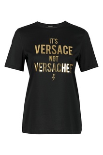 Футболка с золотистой надписью Versace