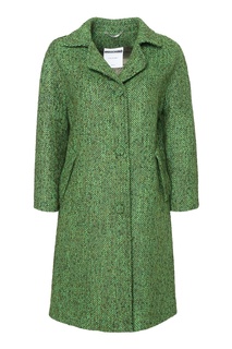 Зеленое пальто из шерстяного микса Moschino