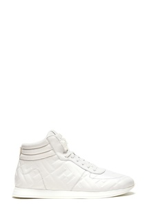 Белые высокие кроссовки Fendi