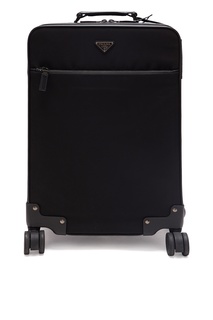 Черный чемодан из текстиля Prada