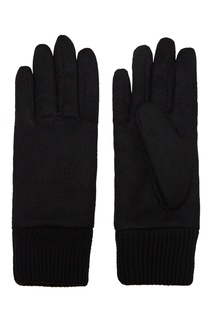 Черные комбинированные перчатки с нашивкой Karl Lagerfeld
