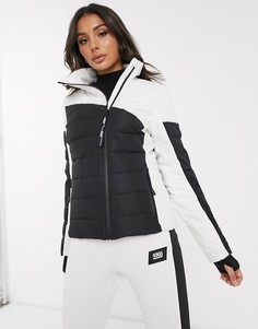 Лыжная куртка колор блок в байкерском стиле ASOS 4505-Мульти