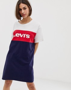 Платье-футболка в стиле oversize с логотипом Levis-Белый