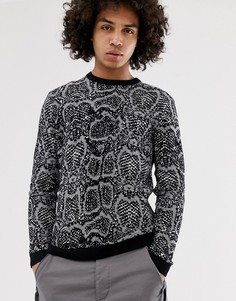 Черный джемпер со змеиным узором ASOS DESIGN