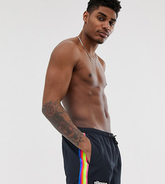 Черные шорты для плавания с разноцветной отделкой Ellesse - Nicolo эксклюзивной для ASOS-Серый