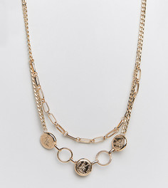Двухъярусное ожерелье с монетками Missguided-Золотой