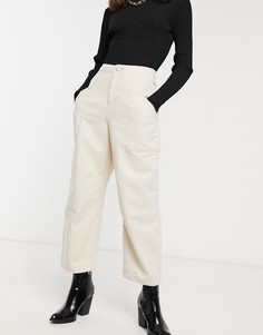 Светло-бежевые джинсы бойфренда с контрастными швами ASOS DESIGN-Белый
