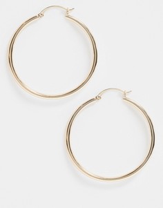 Золотистые серьги-кольца в стиле oversized от Weekday-Золотой