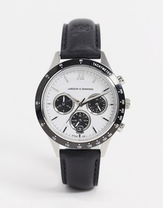 Часы с кожаным ремешком Larsson & Jennings - 39,5 мм-Черный