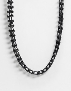 Черная блестящая цепочка Reclaimed Vintage inspired эксклюзивно для ASOS-Черный
