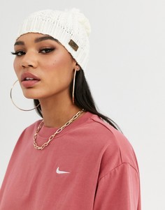 Кремовая шапка-бини с помпоном Nike-Белый