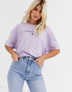 Свободная футболка в винтажном стиле Abrand-Фиолетовый