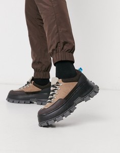 Коричневые походные ботинки из искусственной замши со шнуровкой ASOS DESIGN-Коричневый