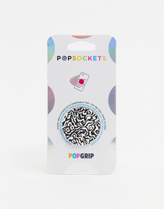 Подставка для телефона с зебровым принтом Popsockets-Черный