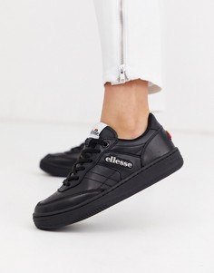 Черные кожаные кроссовки на шнуровке Ellesse-Черный