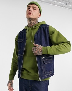 Джинсовый жилет в стиле милитари Jack & Jones Originals-Синий