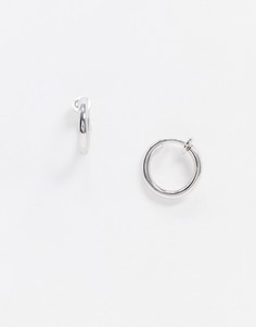 Серебристые серьги-кольца ASOS DESIGN-Серебряный
