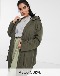 Легкая парка ASOS DESIGN Curve-Зеленый