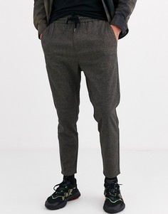 Серые строгие брюки из фактурного трикотажа Only & Sons-Серый