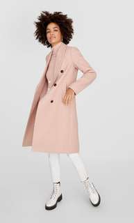 Базовое пальто из драпа Stradivarius