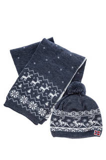 Комплект из шапки и шарфа 49904/39904 d.blue Noryalli