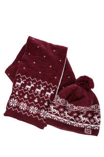 Комплект из шапки и шарфа 49904/39904 red Noryalli