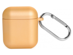 Чехол iNeez для Airpods 1/2 Soft Touch + карабин Champagne 909047