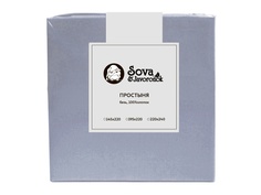 Простыня Sova&Javoronok 145x220 Бязь Grey Blue 28030119403