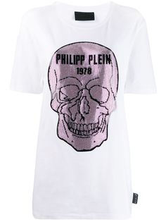 Philipp Plein платье-футболка с декором Skull