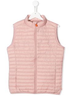 Save The Duck Kids дутый жилет с эффектом металлик