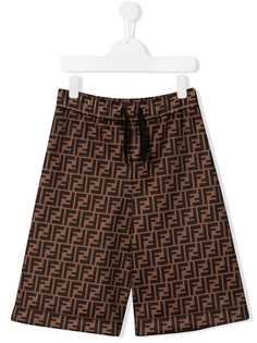 Fendi Kids шорты с логотипом FF