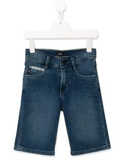 BOSS Kidswear джинсовые шорты с эффектом потертости