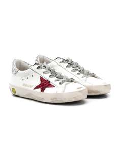 Golden Goose Kids кеды Superstar с блестками