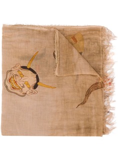 Uma Wang платок с принтом и бахромой