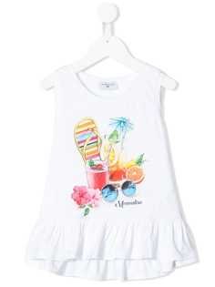 Monnalisa tropical print flared tank top