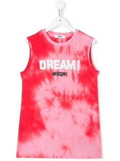 Msgm Kids TEEN tie-dye print tank top