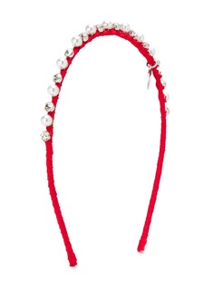 Monnalisa embellished logo-charm headband
