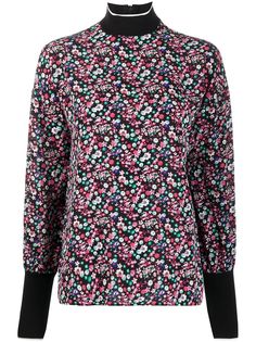 Essentiel Antwerp топ с высоким воротником и цветочным принтом