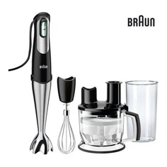 Блендер BRAUN MQ 775, погружной, черный/серый