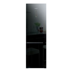 Холодильник DAEWOO RNV3610GCHB, двухкамерный, черное стекло/стекло