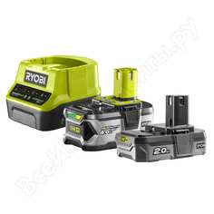 Набор ryobi one+ rc18120-242 5133003365 аккумуляторы (18 в; 4.0 а*ч + 2.0 a*ч; li-ion) и зарядное устройство rc18120