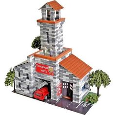 Деревянный конструктор Архитектурное моделирование Пожарная часть